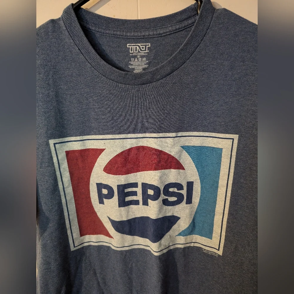 Pepsi Cola Shirt Adult Medium Blue Short Sleeve TNT Classic Logo - Picture 4 of 6